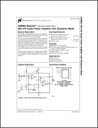 LM4864M datasheet: 300 mW Audio Power Amplifier with Shutdown Mode LM4864M