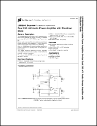 LM4880MX datasheet: Dual 200 mW Audio Power Amplifier with Shutdown Mode LM4880MX