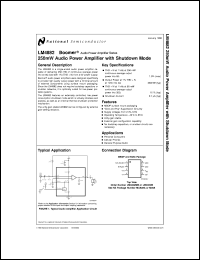 LM4882MM datasheet: Boomer  Audio Power Amplifier Series 250mW Audio Power Amplifier with Shutdown Mode LM4882MM