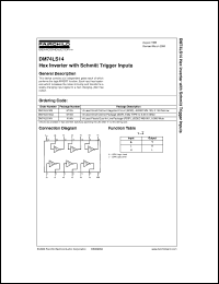 DM74LS14N datasheet:  Hex Inverter with Schmitt Trigger Inputs DM74LS14N