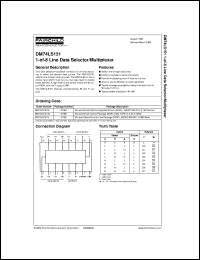 DM74LS151CW datasheet:  1-of-8 Line Data Selector/Multiplexer DM74LS151CW