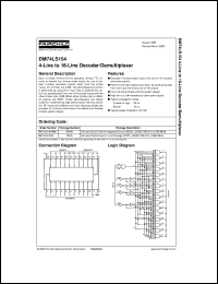 DM74LS154WMX datasheet:  4-Line to 16-Line Decoder/Demultiplexer DM74LS154WMX