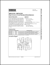 DM74LS155MX datasheet:  Dual 2-Line to 4-Line Decoder/1-to-4 Line Demultiplexer DM74LS155MX