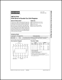 DM74LS164M datasheet:  8-Bit Serial In/Parallel Out Shift Register with Asynchronous Clear DM74LS164M