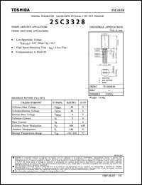 2SC3328 datasheet: Silicon NPN transistor for power amplifier and power switching applications 2SC3328