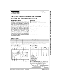 DM74LS221M datasheet:  Dual Non-Retriggerable One-Shot with Clear and Complementary Outputs DM74LS221M