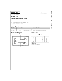 DM74LS27M datasheet:  Triple 3-Input NOR Gate DM74LS27M