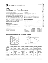 LM56CIMM datasheet: Dual Output Low Power Thermostat LM56CIMM