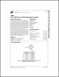 LM61CIM3 datasheet: 2.7V, SOT-23 or TO-92 Temperature Sensor LM61CIM3