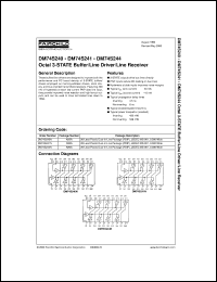 DM74S241N datasheet:  Octal 3-STATE Buffer/Line Driver/Line Receiver DM74S241N