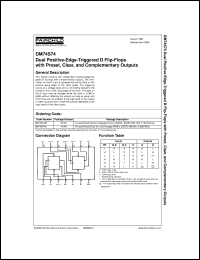 DM74S74N datasheet:  Dual Positive-Edge-Triggered D Flip-Flop with Preset Clear and Complementary Outputs DM74S74N