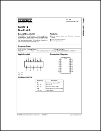 DM93L14CW datasheet:  Quad Latch DM93L14CW