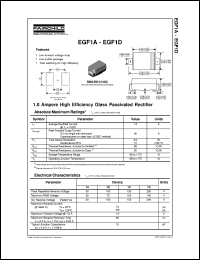 EGF1A datasheet:  1.0 Ampere High Efficiency Glass Passivated Rectifier EGF1A