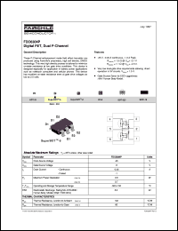 FDC6304P datasheet:  Digital FET, Dual P-Channel FDC6304P