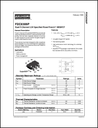 FDC6306P datasheet:  Dual P-Channel 2.5V Specified PowerTrench® MOSFET FDC6306P