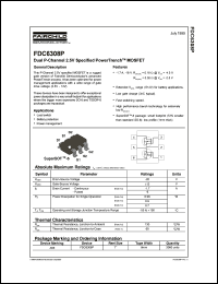 FDC6308P datasheet:  Dual P-Channel 2.5V Specified PowerTrench® MOSFET [Not recommended for new designs] FDC6308P