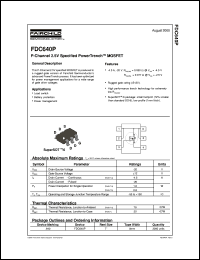 FDC640P datasheet:  P-Channel 2.5V Specified PowerTrench® MOSFET FDC640P