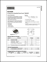 FDC642P datasheet:  P-Channel 2.5V Specified PowerTrench® MOSFET FDC642P