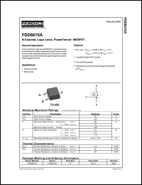 FDD6670A datasheet:  N-Channel Logic Level PowerTrench® MOSFET FDD6670A
