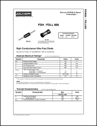 FDH600 datasheet:  High Conductance Ultra Fast Diode FDH600