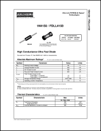 FDLL4150 datasheet:  High Conductance Ultra Fast Diode FDLL4150