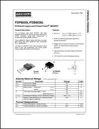 FDP8030L datasheet:  N-Channel Logic Level PowerTrench® MOSFET FDP8030L