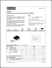 FDR858P datasheet:  Single P-Channel Logic Level PowerTrench® MOSFET FDR858P