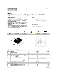FDS4410 datasheet:  Single N-Channel Logic Level PWM Optimized PowerTrench® MOSFET FDS4410