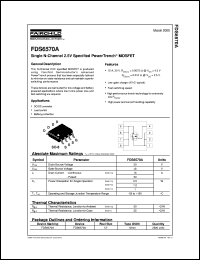 FDS6570A datasheet:  Single N-Channel 2.5V Specified PowerTrench® MOSFET FDS6570A