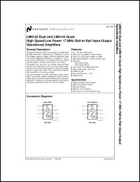 5962-9550301QPA datasheet: Dual High Speed/Low Power 17 MHz Rail-to-Rail I/O Operational Amplifier 5962-9550301QPA