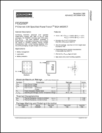 FDZ202P datasheet:  P-Channel 2.5V Specified PowerTrench® BGA MOSFET [Advanced] FDZ202P