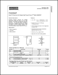 FDZ2552P datasheet:  Dual P-Channel 2.5V Specified PowerTrench® BGA MOSFET [Advanced] FDZ2552P
