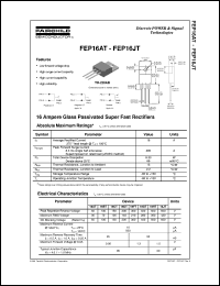 FEP16GT datasheet:  16 Ampere Glass Passivated Super Fast Rectifiers FEP16GT