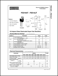 FES16JT datasheet:  16 Ampere Glass Passivated Super Fast Rectifiers FES16JT
