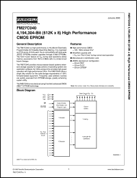 FM27C040V120 datasheet:  4M-Bit (512K x 8) High Performance CMOS EPROM FM27C040V120