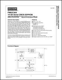 FM93C46ALZM8 datasheet:  1K-Bit Serial CMOS EEPROM (MICROWIRE Synchronous Bus) FM93C46ALZM8