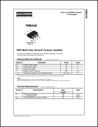 FMBA06 datasheet:  NPN Multi-Chip General Purpose Amplifier FMBA06
