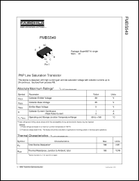 FMBS549 datasheet:  PNP Low Saturation Transistor FMBS549