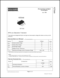 FZT649 datasheet:  NPN Low Saturation Transistor FZT649