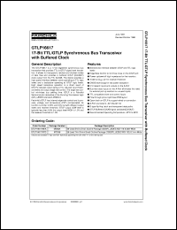 GTLP16617MTDX datasheet:  17-Bit TTL/GTLP Synchronous Bus Transceiver with Buffered Clock GTLP16617MTDX