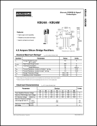 KBU4G datasheet:  4.0 Ampere Silicon Bridge Rectifiers KBU4G