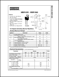 MBR1050 datasheet:  10 Ampere Schottky Barrier Rectifiers MBR1050