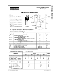 MBR1645 datasheet:  16 Ampere Schottky Barrier Rectifiers MBR1645