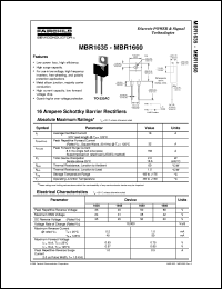 MBR1660 datasheet:  16 Ampere Schottky Barrier Rectifiers MBR1660