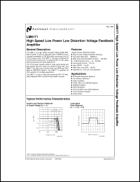 LM6171AIN datasheet: High Speed Low Power Low Distortion Voltage Feedback Amplifier LM6171AIN