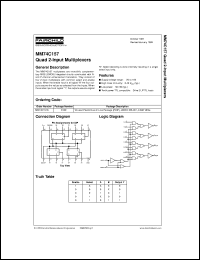 MM74C157N datasheet:  Quad 2-Input Multiplexers MM74C157N