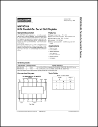 MM74C164MX datasheet:  8-Bit Parallel-Out Serial Shift Register MM74C164MX