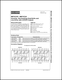 MM74C244WM datasheet:  Non-Inverting Octal Buffer and Line Driver with 3-STATE Outputs MM74C244WM