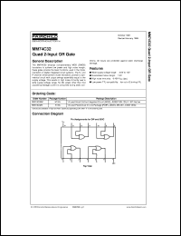 MM74C32N datasheet:  Quad 2-Input OR Gate MM74C32N