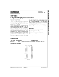 MM74C912N datasheet:  6-Digit BCD Display Controller/Driver MM74C912N